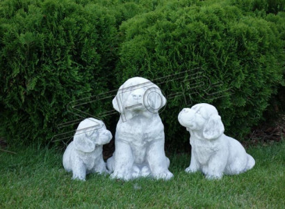 Garten Dekoration Hund Terrasse Stein Figur Weiß Figuren Dekorative Statue